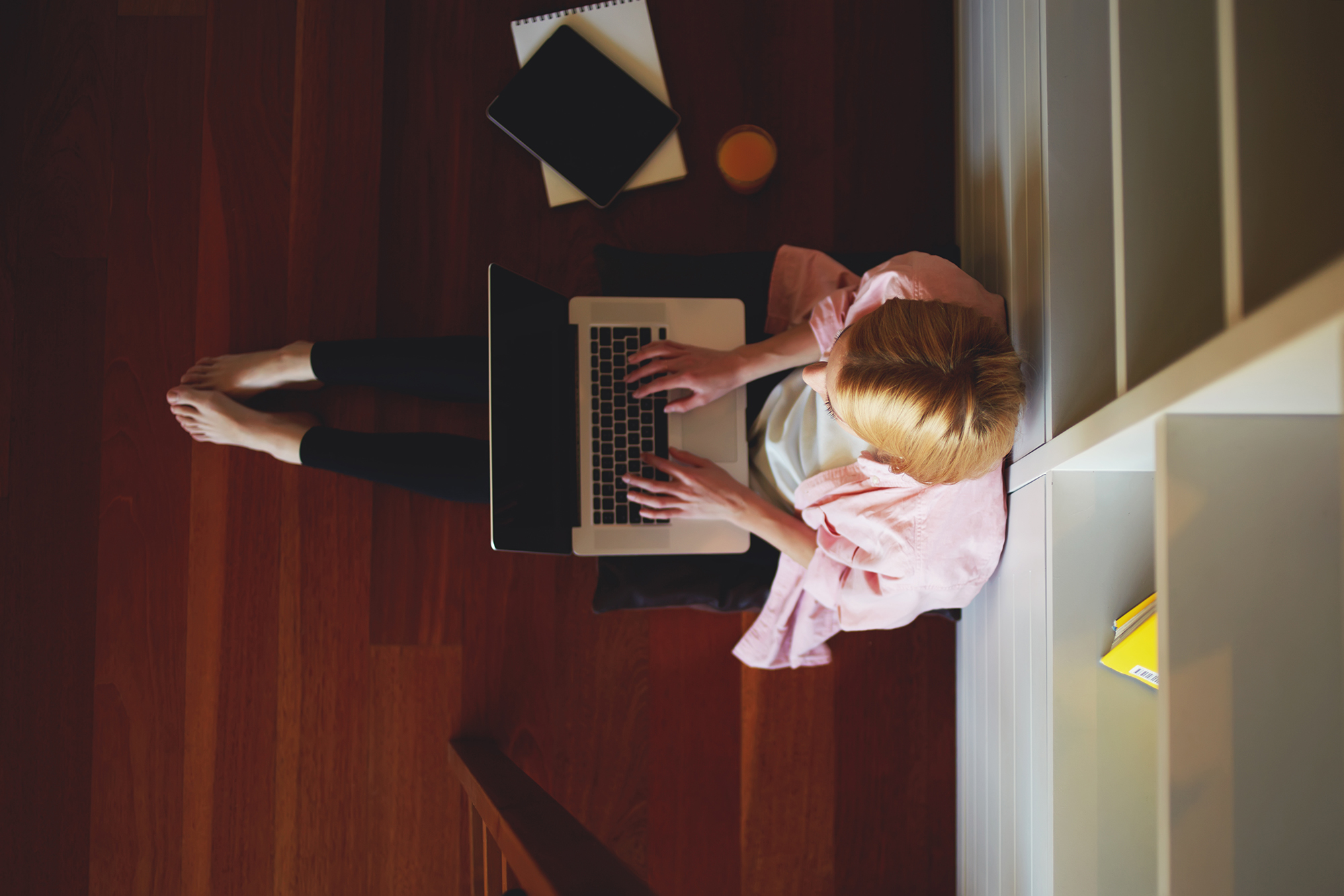 Kvinna Dator Curator